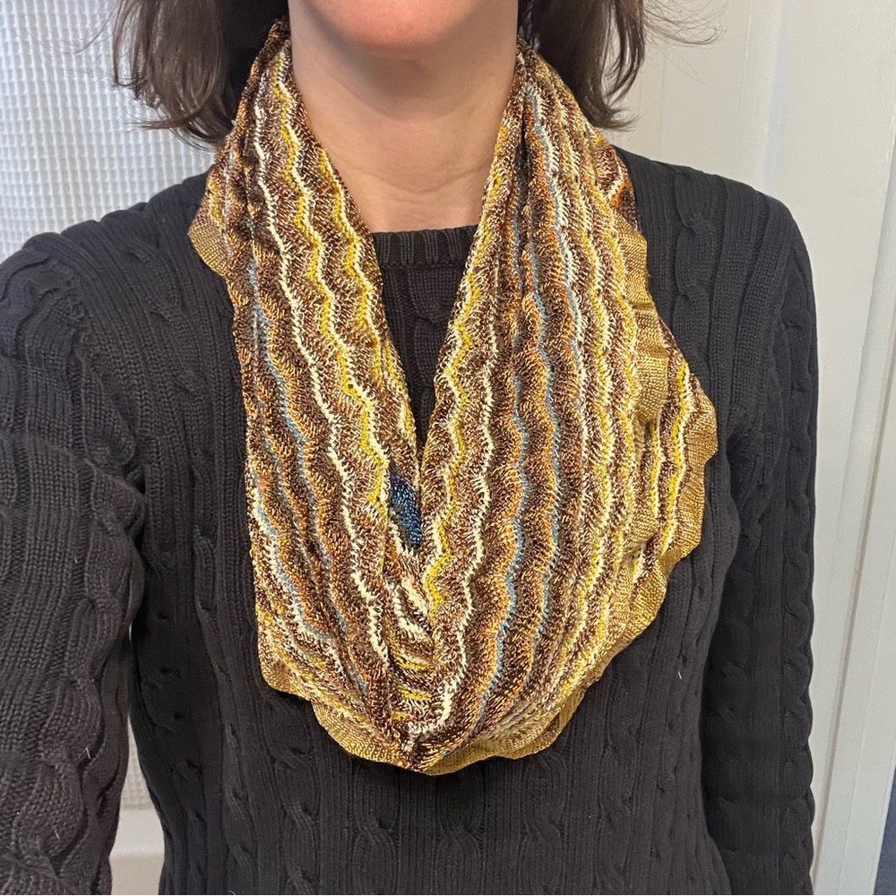 Handmade Missoni-inspired multicolor infinity scarf
